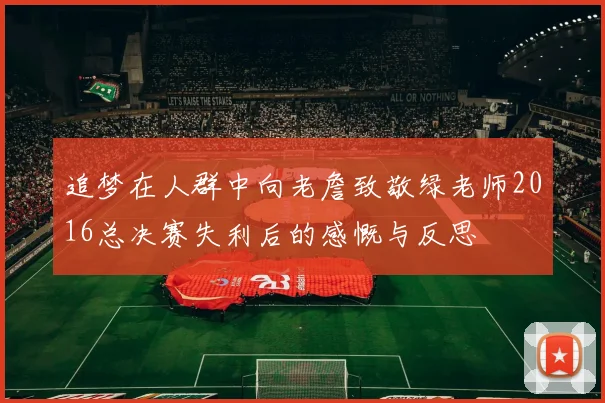 追梦在人群中向老詹致敬绿老师2016总决赛失利后的感慨与反思
